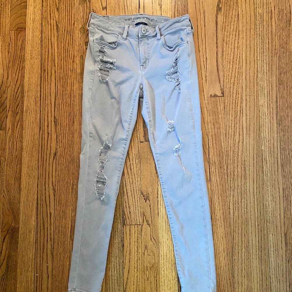 American Eagle Grey Ripped Jeans